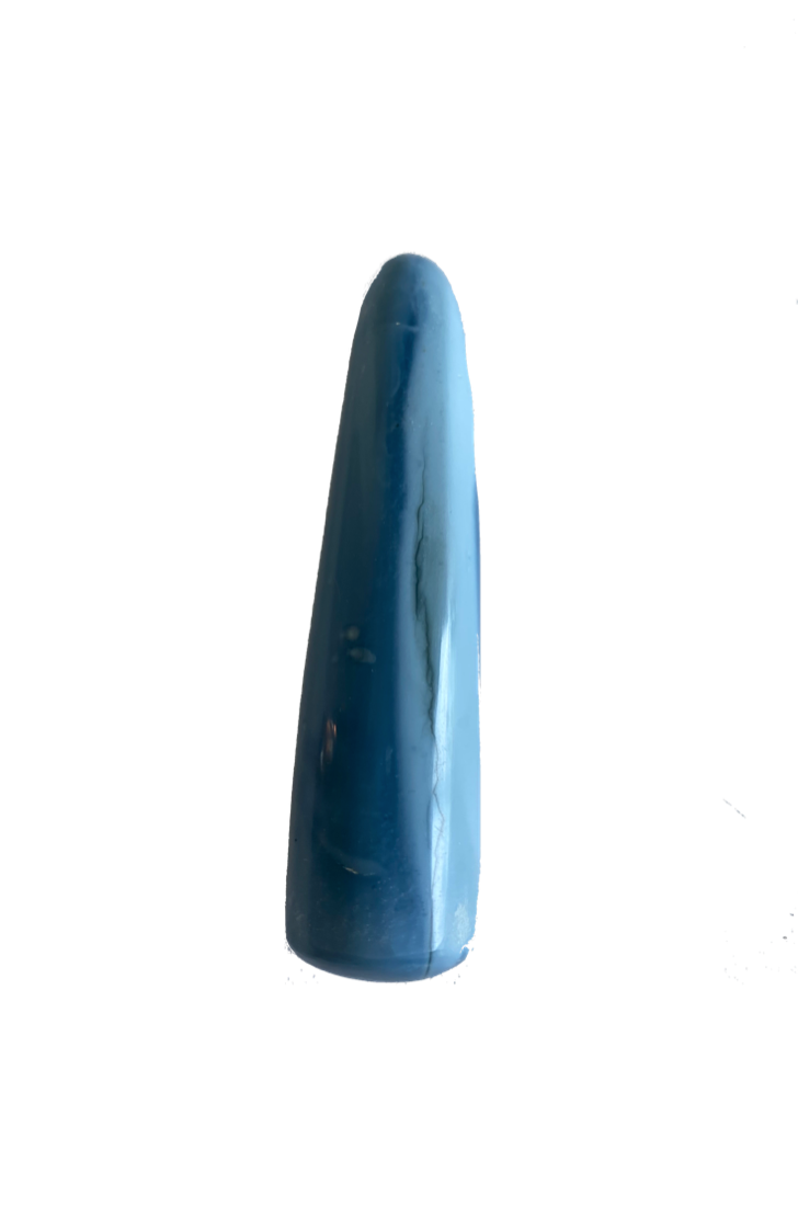 A blue opalite massage wand with a tapered end, designed for peace, joy, and balance - JOY - Journey Of You - Spiritual, Holistic, Empowering