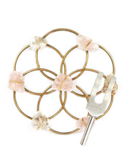 Tuning Fork & Rose Quartz & Quartz Crystal Grid Instrument Set for Sound Healing