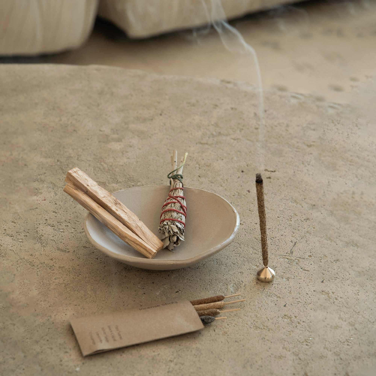 Smudging Ritual Sample Kit – Sage, Palo Santo and; Incense Starter Set