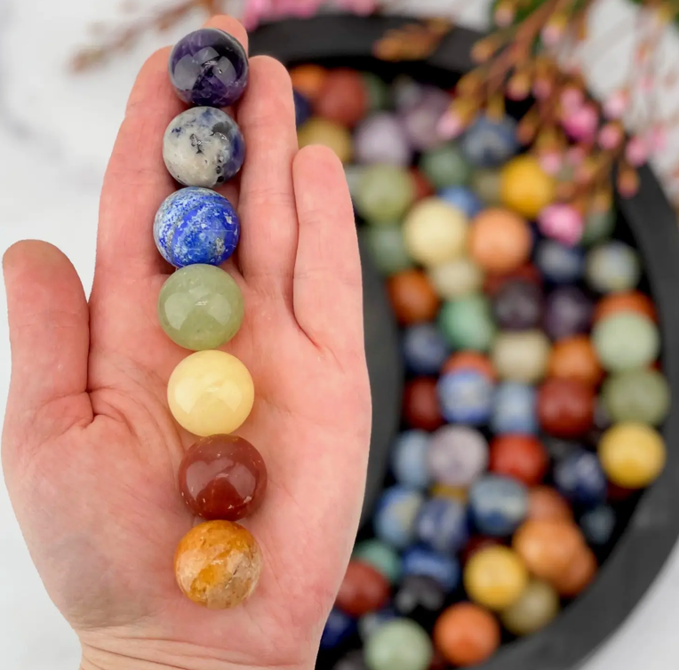 Chakra Sphere Set – 7 Crystal Spheres for Full Aura Alignment