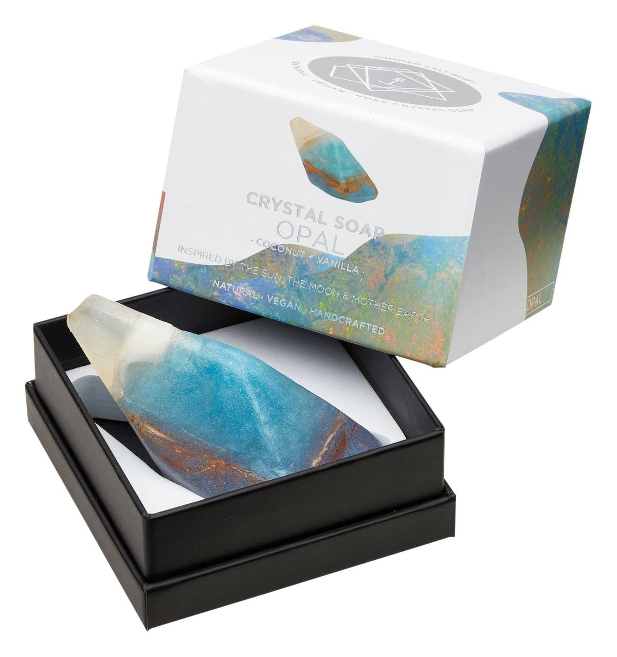 CRYSTAL SOAP - OPAL - Amethyst infused oil - Opal stone - Crystal Soap - wash and cleanse your skin - karmic stone - Joy - Journey of you