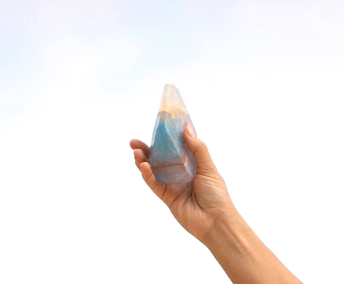 CRYSTAL SOAP - OPAL - Amethyst infused oil - Opal stone - Crystal Soap - wash and cleanse your skin - karmic stone - Joy - Journey of you