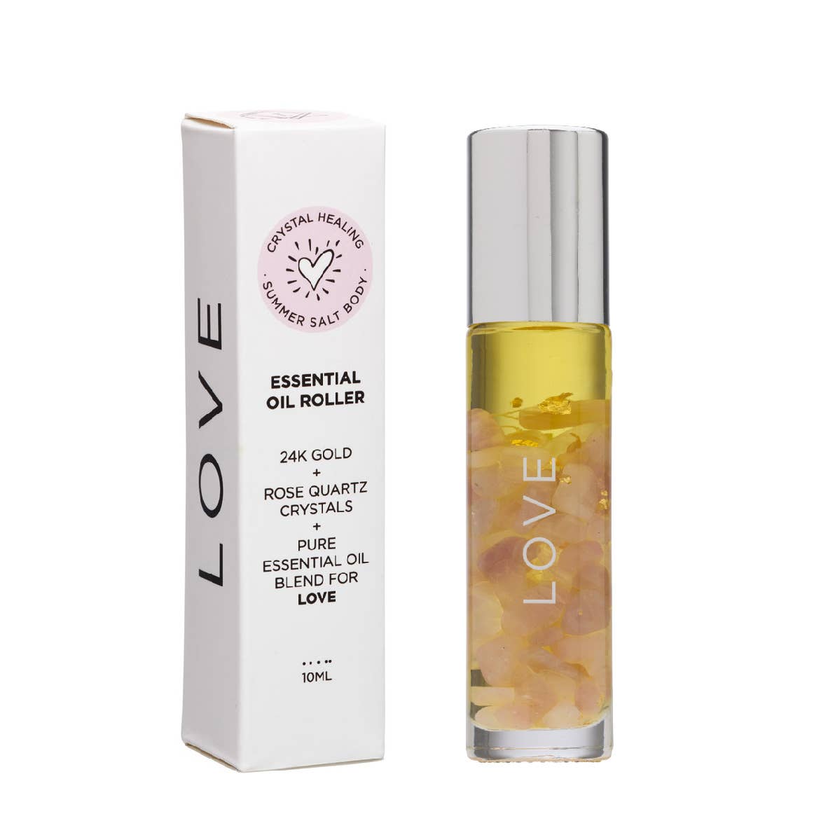 ESSENTIAL OIL ROLLER - LOVE -10ML - Rose Quartz infused oil -  essential oil blend of Rose & Vanilla - Joy - Journey of you