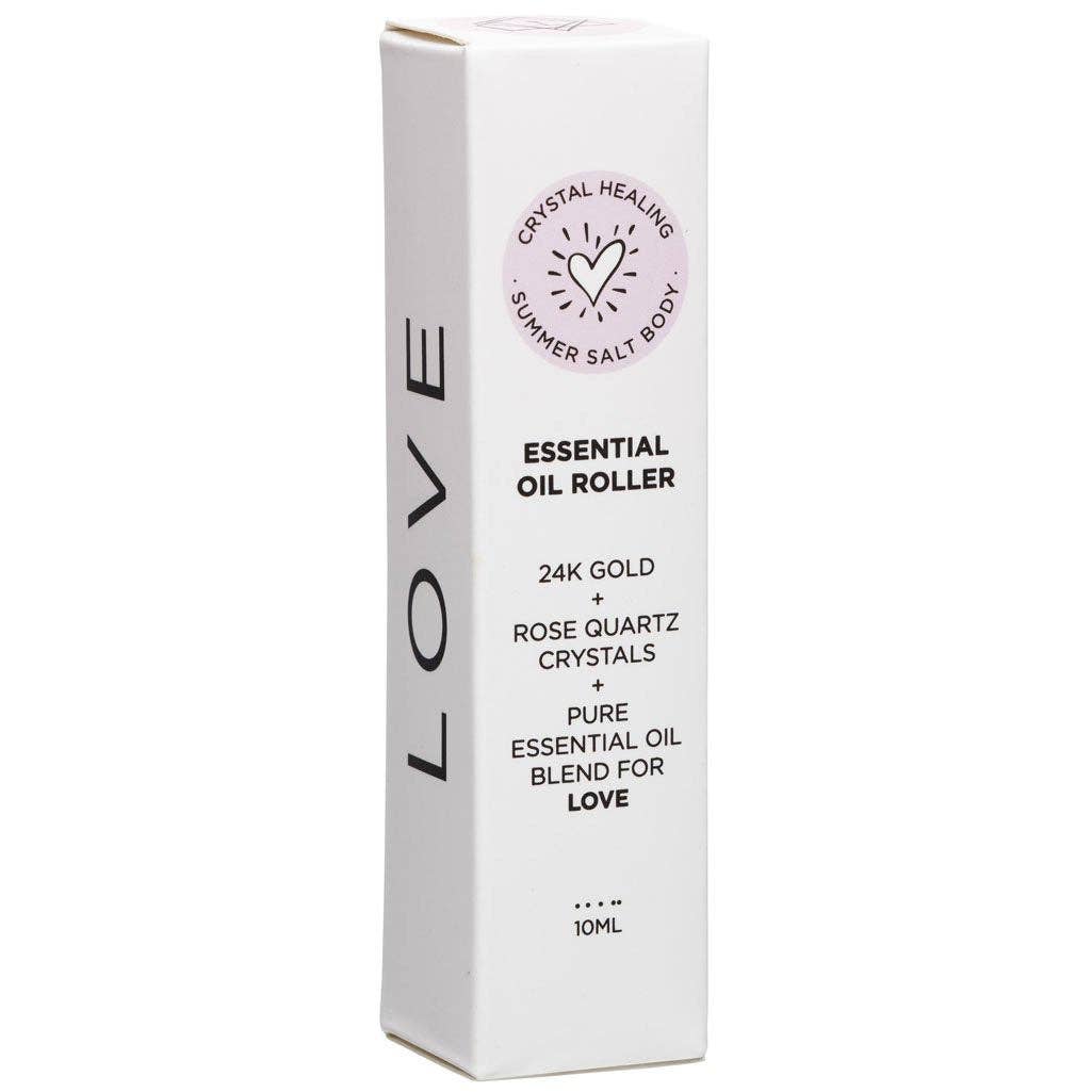 ESSENTIAL OIL ROLLER - LOVE -10ML - Rose Quartz infused oil -  essential oil blend of Rose & Vanilla - Joy - Journey of you