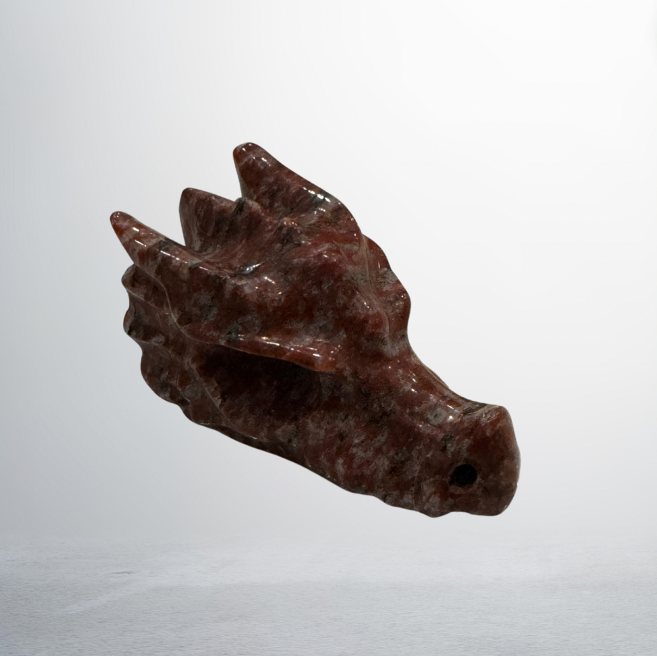 GEMSTONE DRAGON SKULL (RED) - Stone - Joy Of Journey