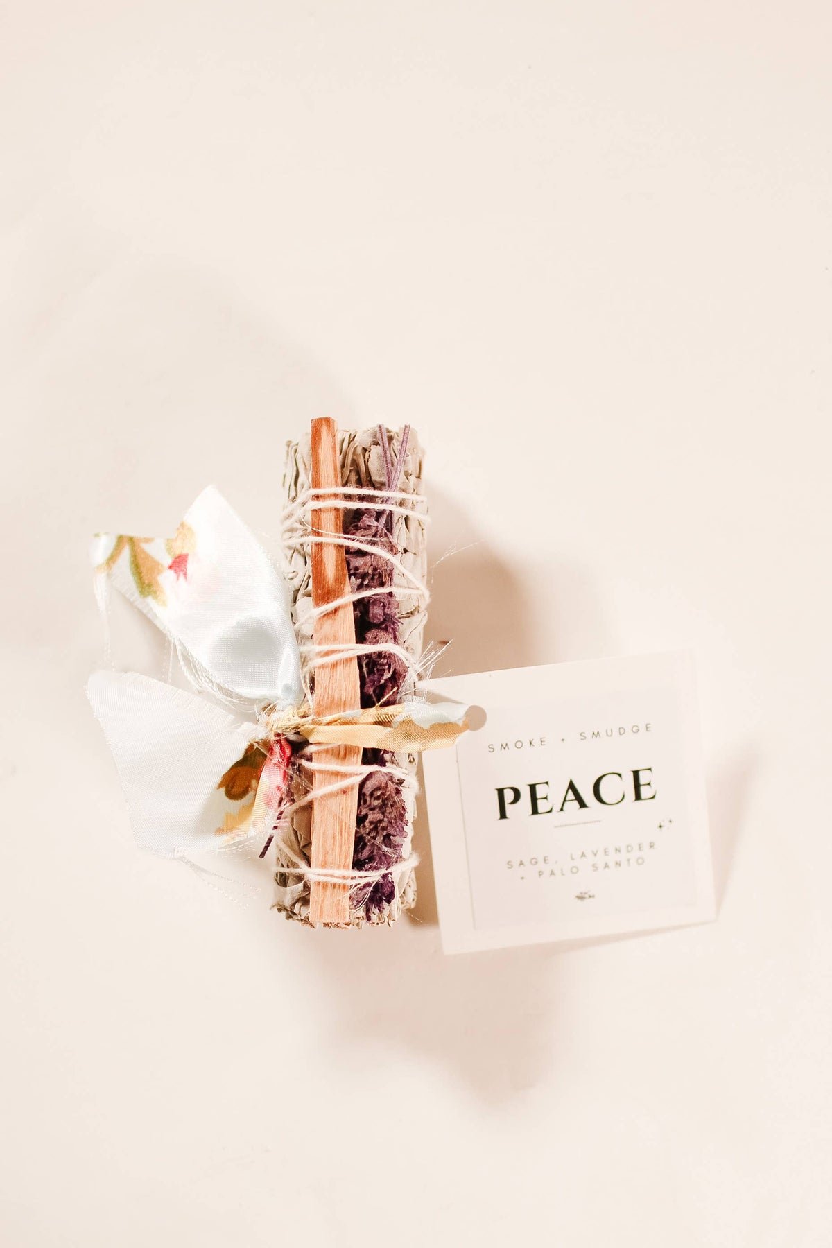 HARMONY SMOKE BUNDLES WHITE SAGE WITH FLOWERS + SELENITE: PEACE - Wildflowers and California White Sage Bundle Sages + Smudges by Liv Rocks Harmony - White Sage + Flowers + Selenite Peace - Sage + Lavender + Palo Santo Love - Sage + Roses + Palo Santo + Selenite Clearing - Selenite + Crystal Point + Palo Santo Abundance - Selenite Tower + Crystal Point + Liv Rocks Sage Liv Rocks Sage - sacred plants - Joy - Journey of you
