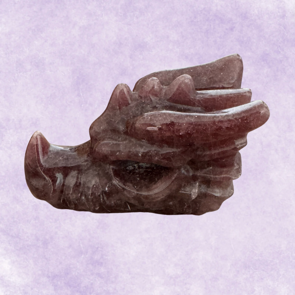 NATURAL STRAWBERRY QUARTZ DRAGON HEAD - Joy - Journey of You