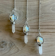 Opalite Merkabah Pendulum with Clear Quartz Point