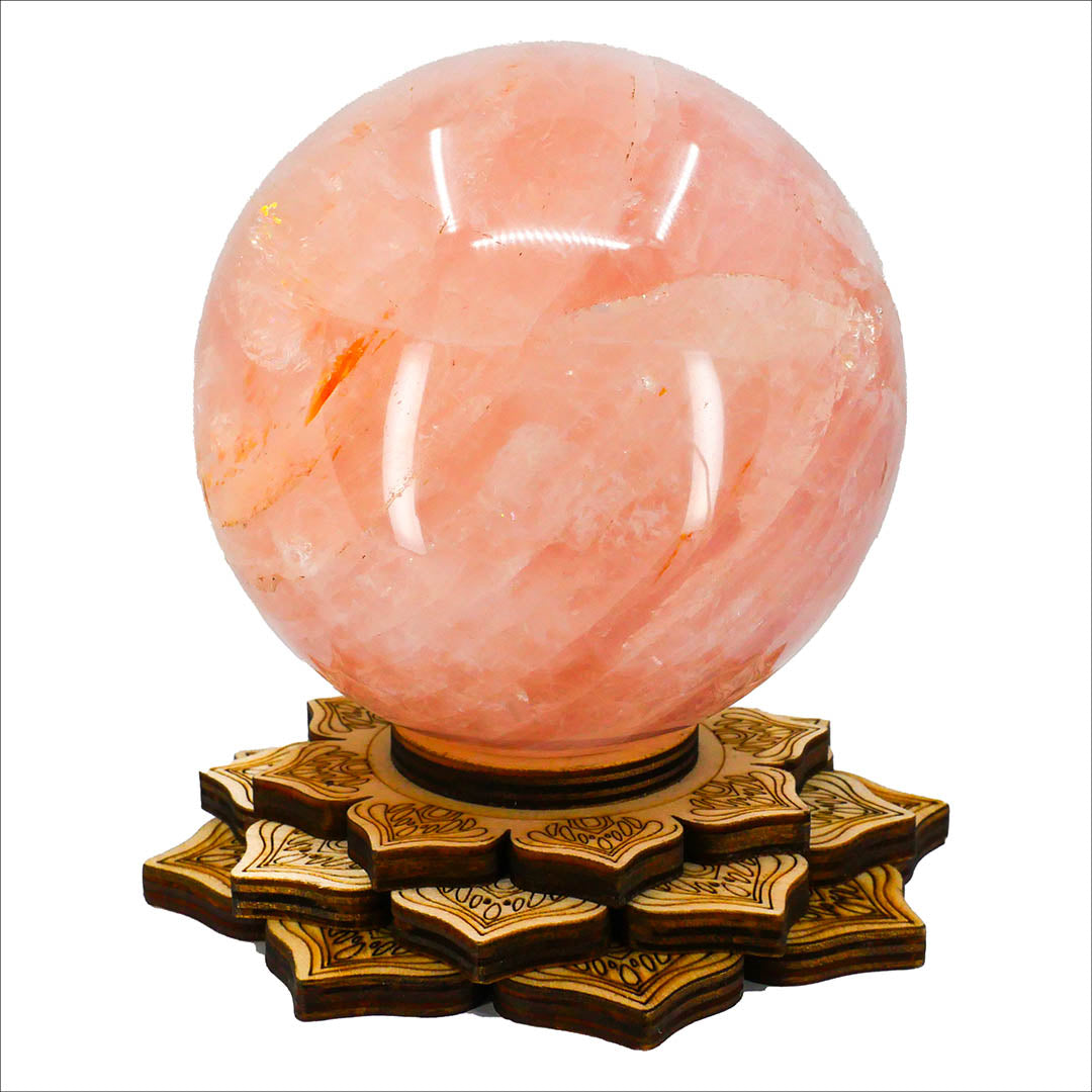 Large Rose Quartz Ball- with Stand