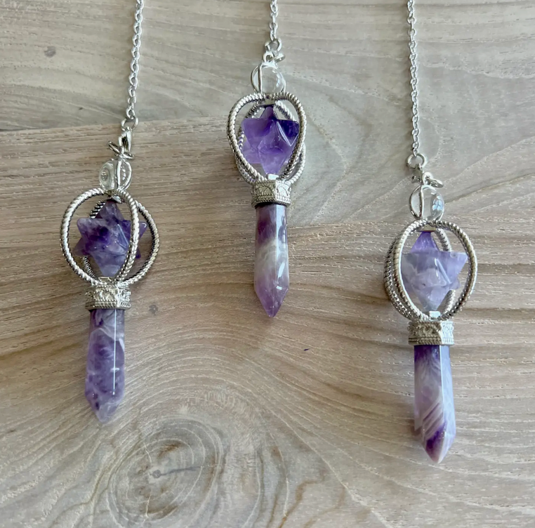 PENDULUM - AMETHYST MERKABAH - AMETHYST POINT - Pendulum - stone - Joy - Journey of You
