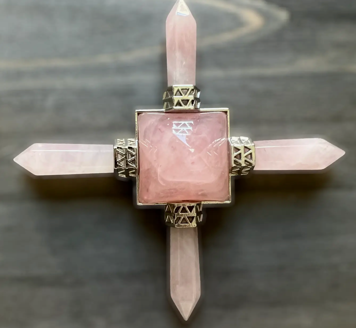 ROSE QUARTZ ENERGY GENERATOR - unique nature of each stone - 100% natural stone - variances in color, shape, and size as these stones are nature-made and no two are alike.