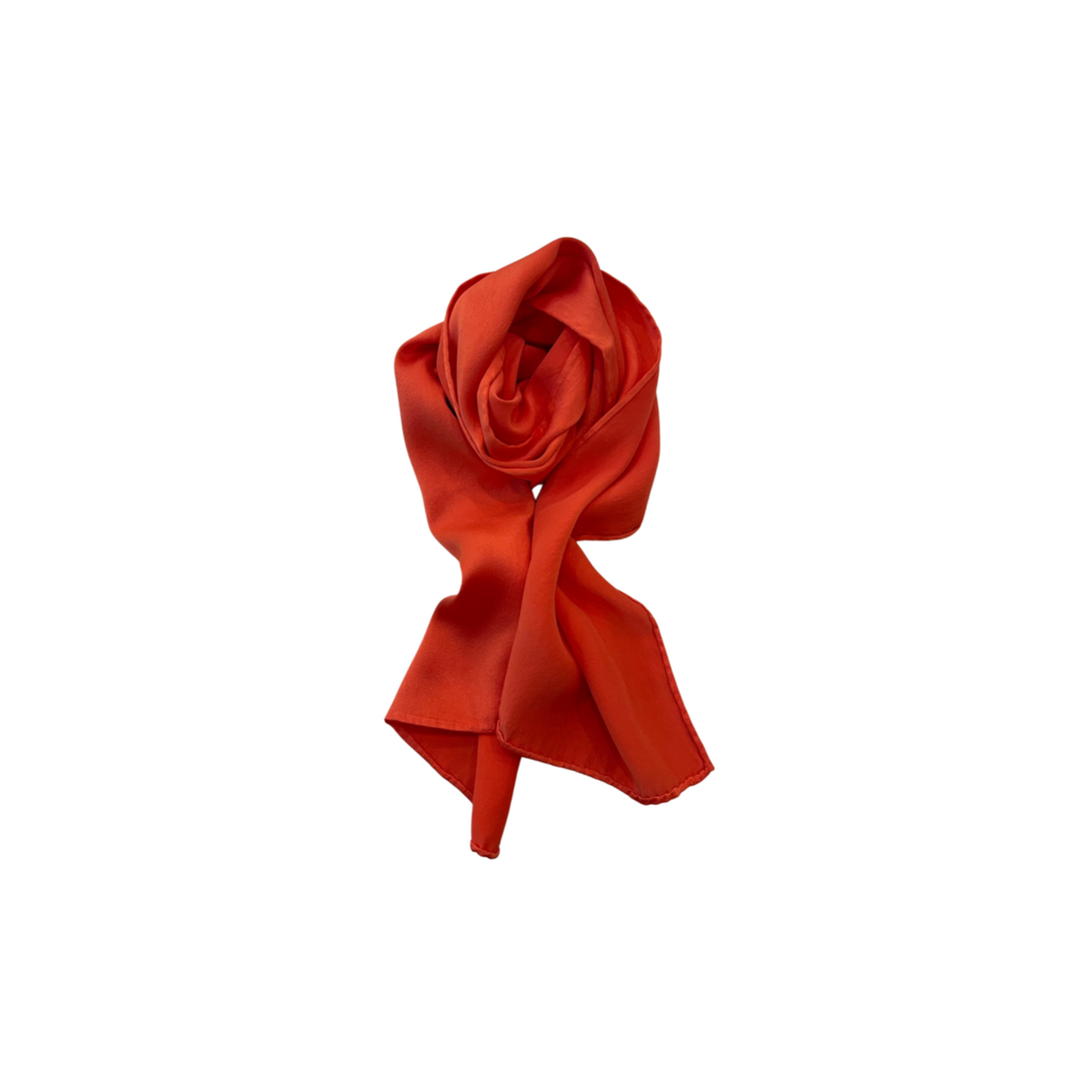A red silk scarf tied in a knot, isolated on a white background - JOY - Journey Of You - Spiritual, Holistic, Empowering