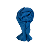 A blue silk scarf displayed on a white background, with a crumpled appearance giving it a casual and organic look - JOY - Journey Of You - Spiritual, Holistic, Empowering
