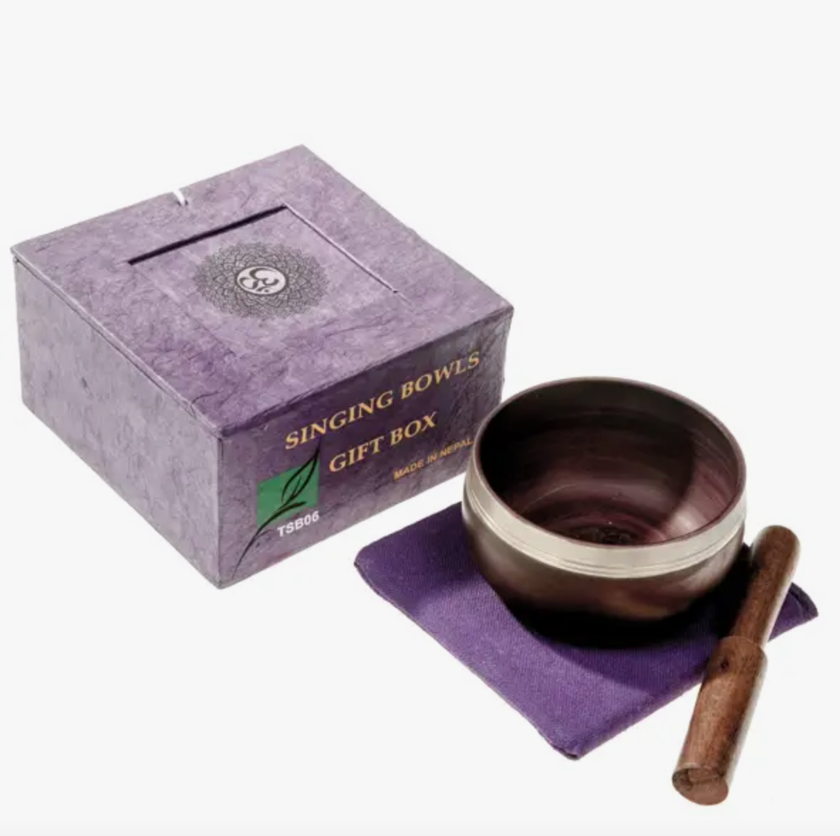 Tibetan Brass Singing Bowl Purple - Crown Chakra