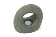 A gray stone shade candle holder designed for holding a candle, suitable for indoor or outdoor use - JOY - Journey Of You - Spiritual, Holistic, Empowering
