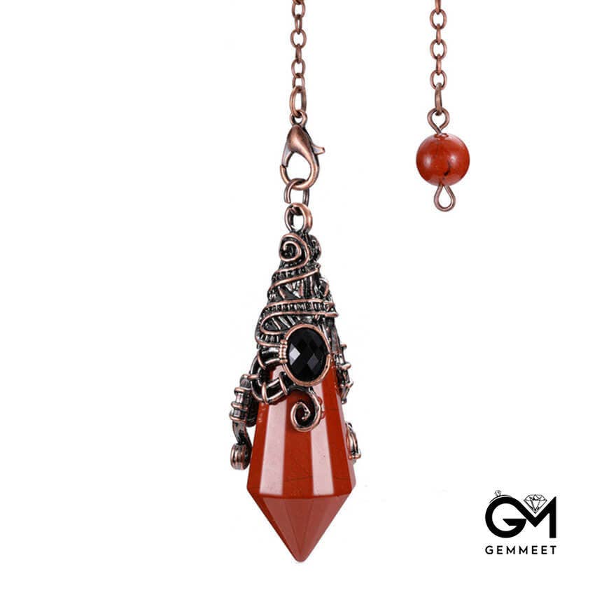 VINTAGE CRYSTAL HEXAGONAL PYRAMID PENDANT: OPAL - pendant - necklace - jewelry - Joy - Journey of You