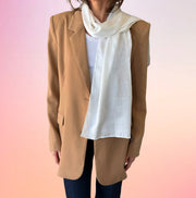 WRAPPED IN LOVE - HAND DYED SCARF - WHITE - silk scarf - 100% Silk Charmeuse - Joy - Journey of You