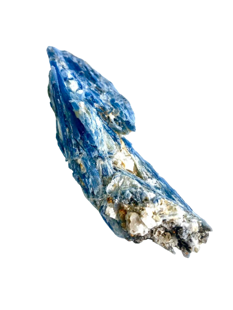 A rough kyanite crystal with a blue coloring and a natural, unpolished surface - JOY - Journey Of You - Spiritual, Holistic, Empowering